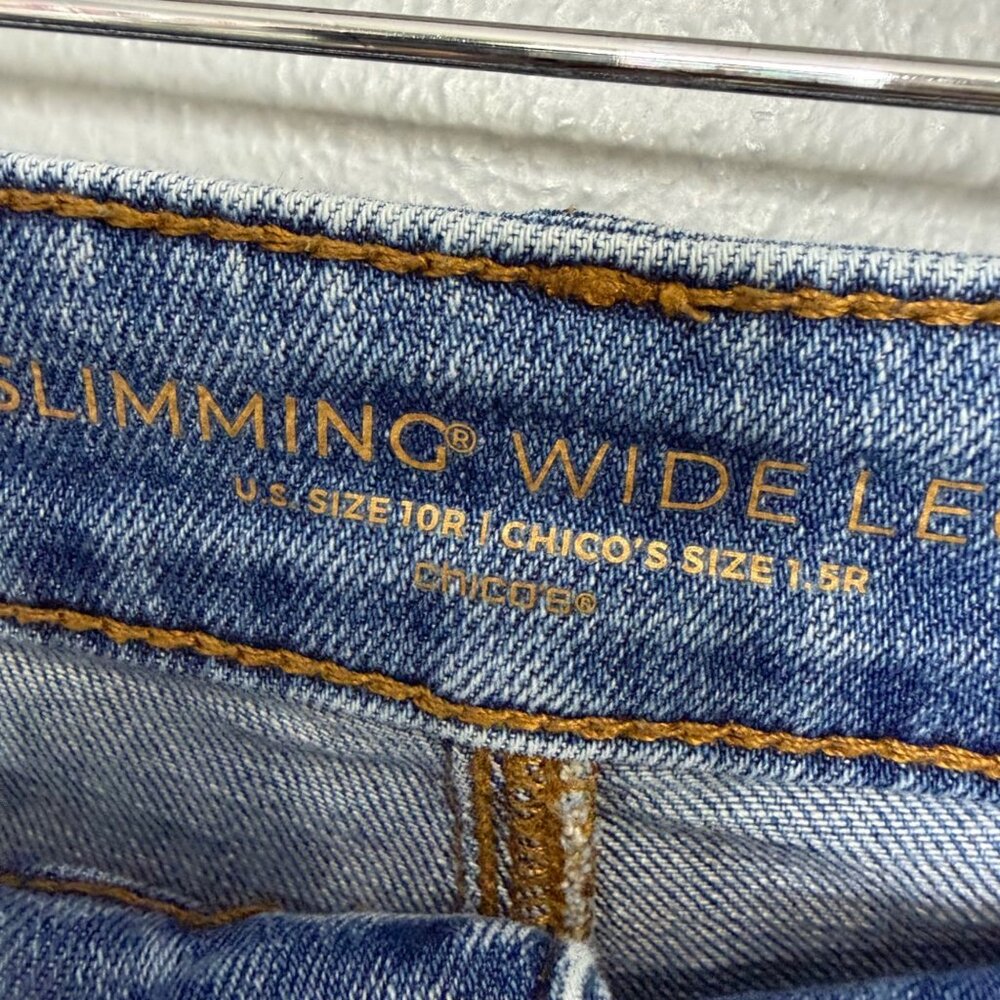 CHICO'S so slimming wide leg jeans size 1.5 or US 10R - Picture 4 of 7